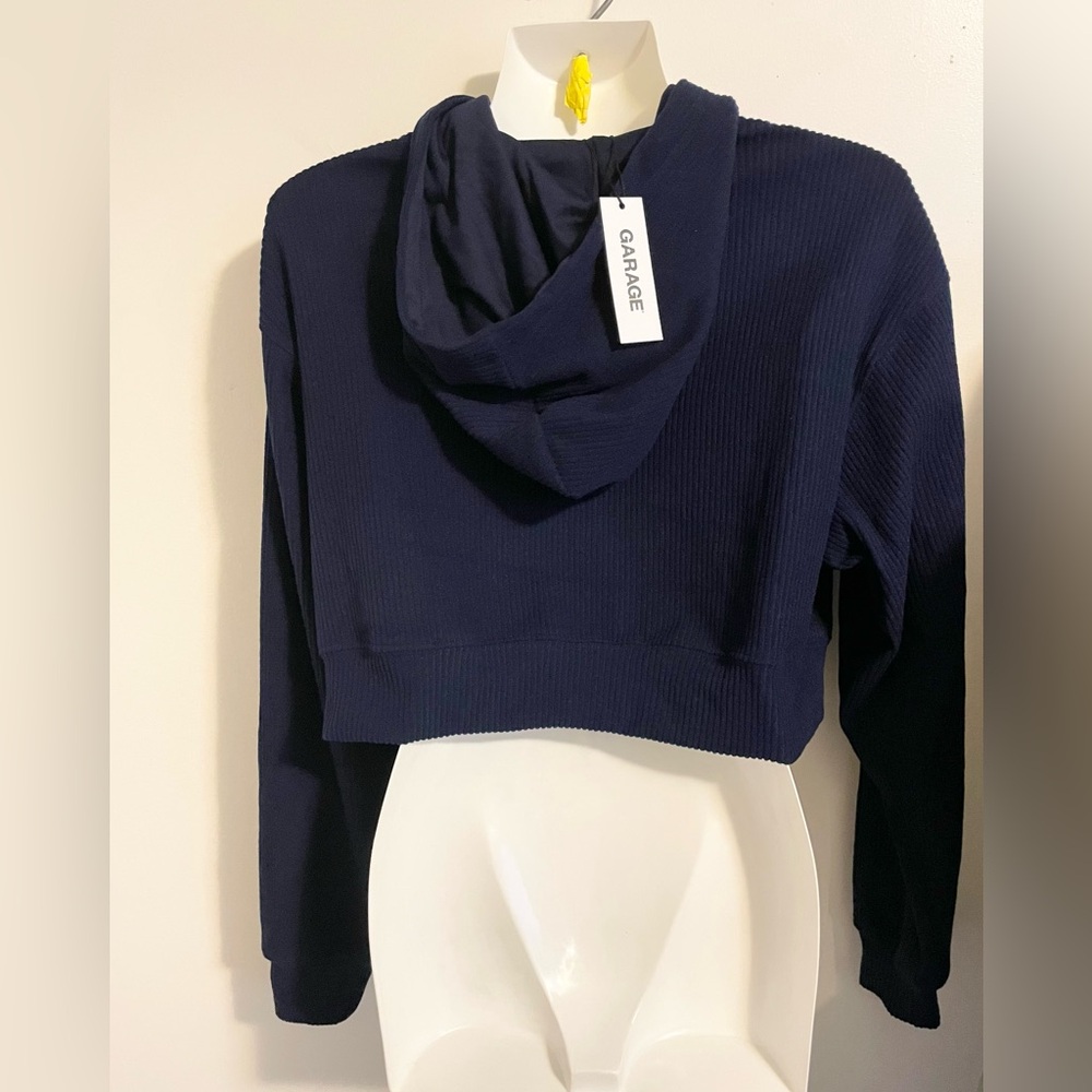 Sz US S Garage Soft  Oversized Hoodie Hoodie Mariana Blue  Features Ribbed NWT - Picture 8 of 11